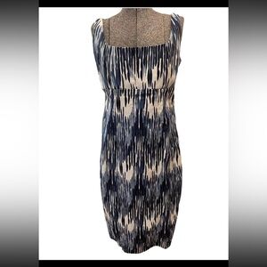 Calvin Klein Blue and White Midi Dress